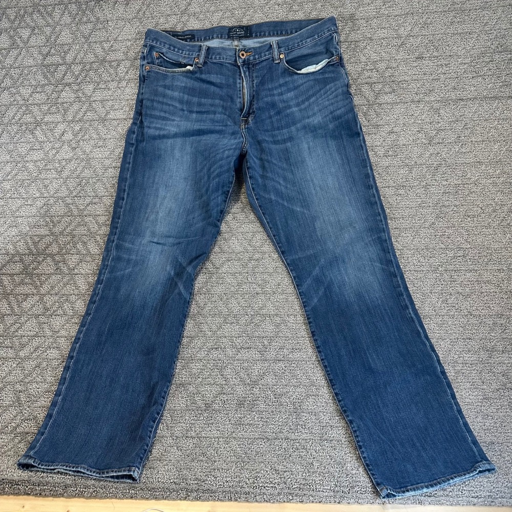 Lucky Brand 363 Vintage Straight Jeans Mens 38x32 dark Blue Wash Denim - Picture 2 of 5